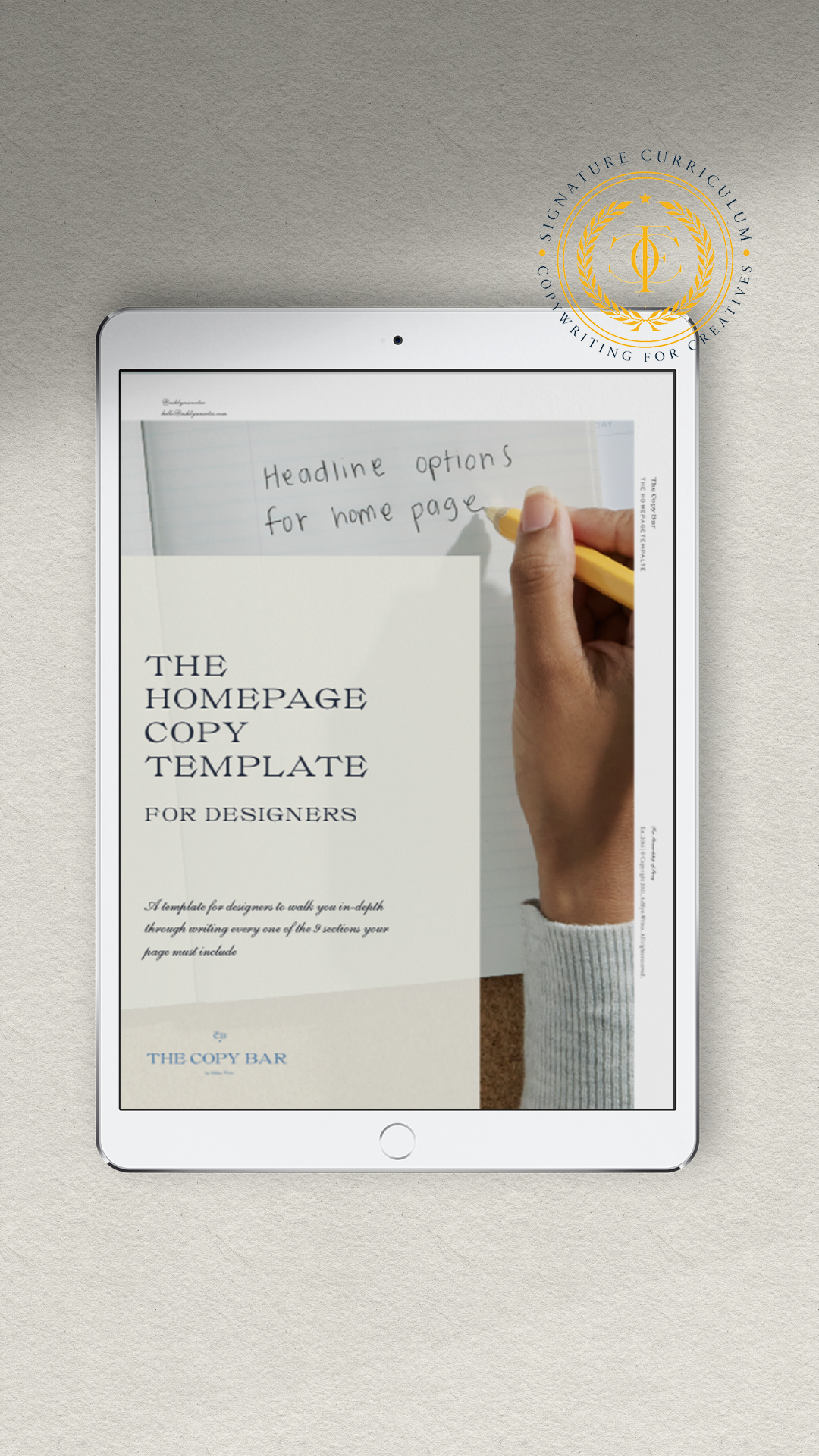 Homepage Copy Template for Designers