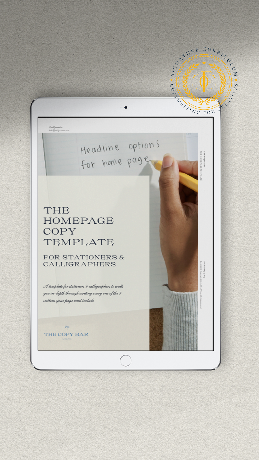 Homepage Copy Template for Stationers & Calligraphers